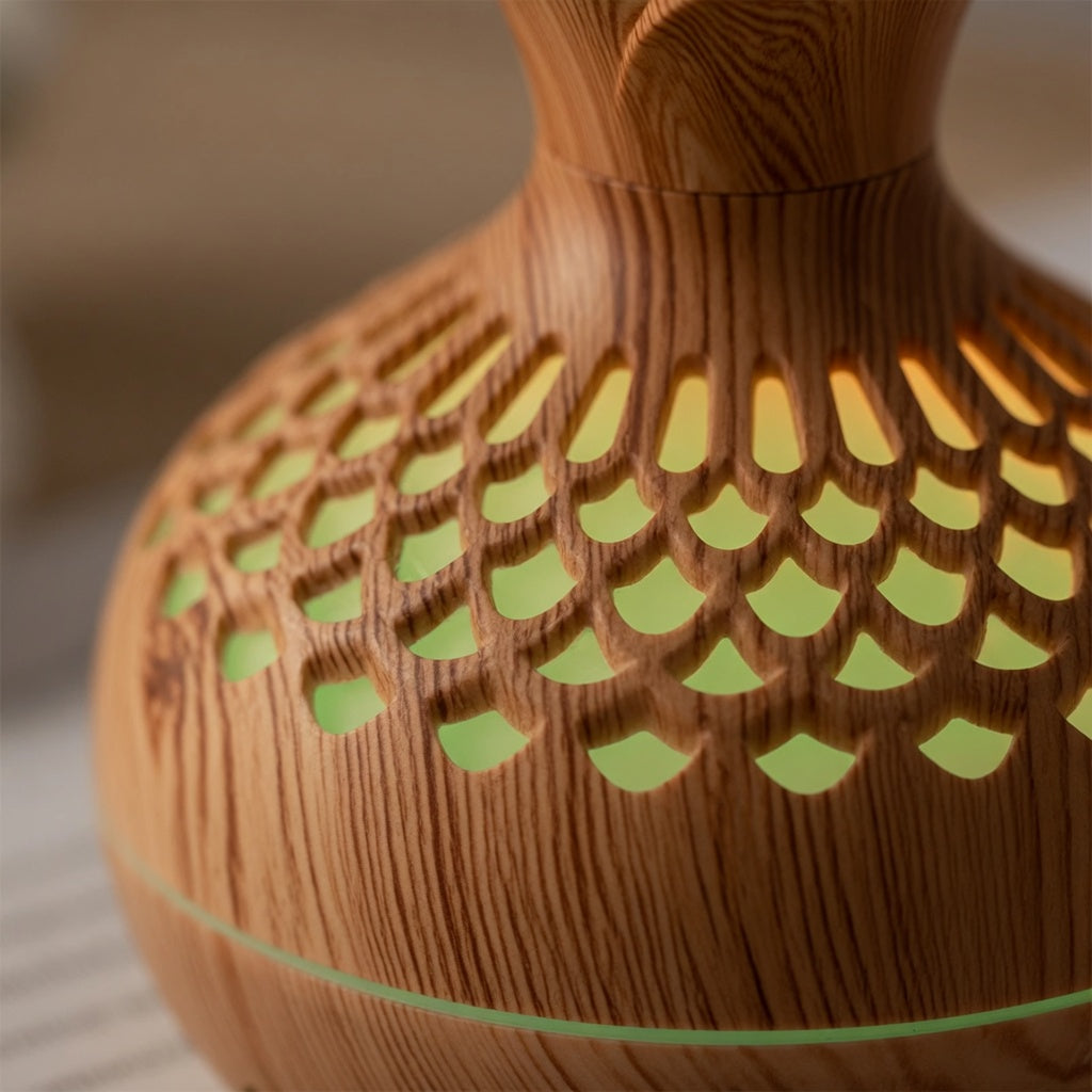 Wood Grain Aroma Diffuser with Ultrasonic Mist