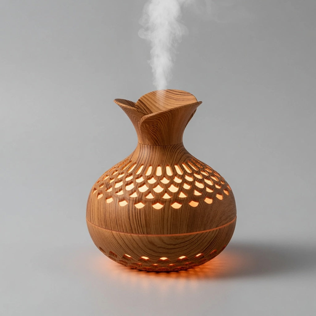 Wood Grain Aroma Diffuser with Ultrasonic Mist