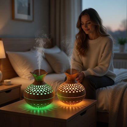 Wood Grain Aroma Diffuser with Ultrasonic Mist