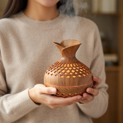 Wood Grain Aroma Diffuser with Ultrasonic Mist